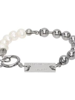 In Gold We Trust Silver Ball Chain Bracelet Unisex